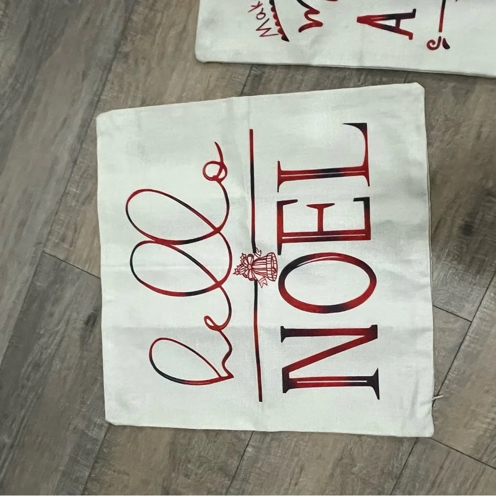 Festive Holiday 2pcs Set Pillow Covers - Red and White 🎄🆕🎄